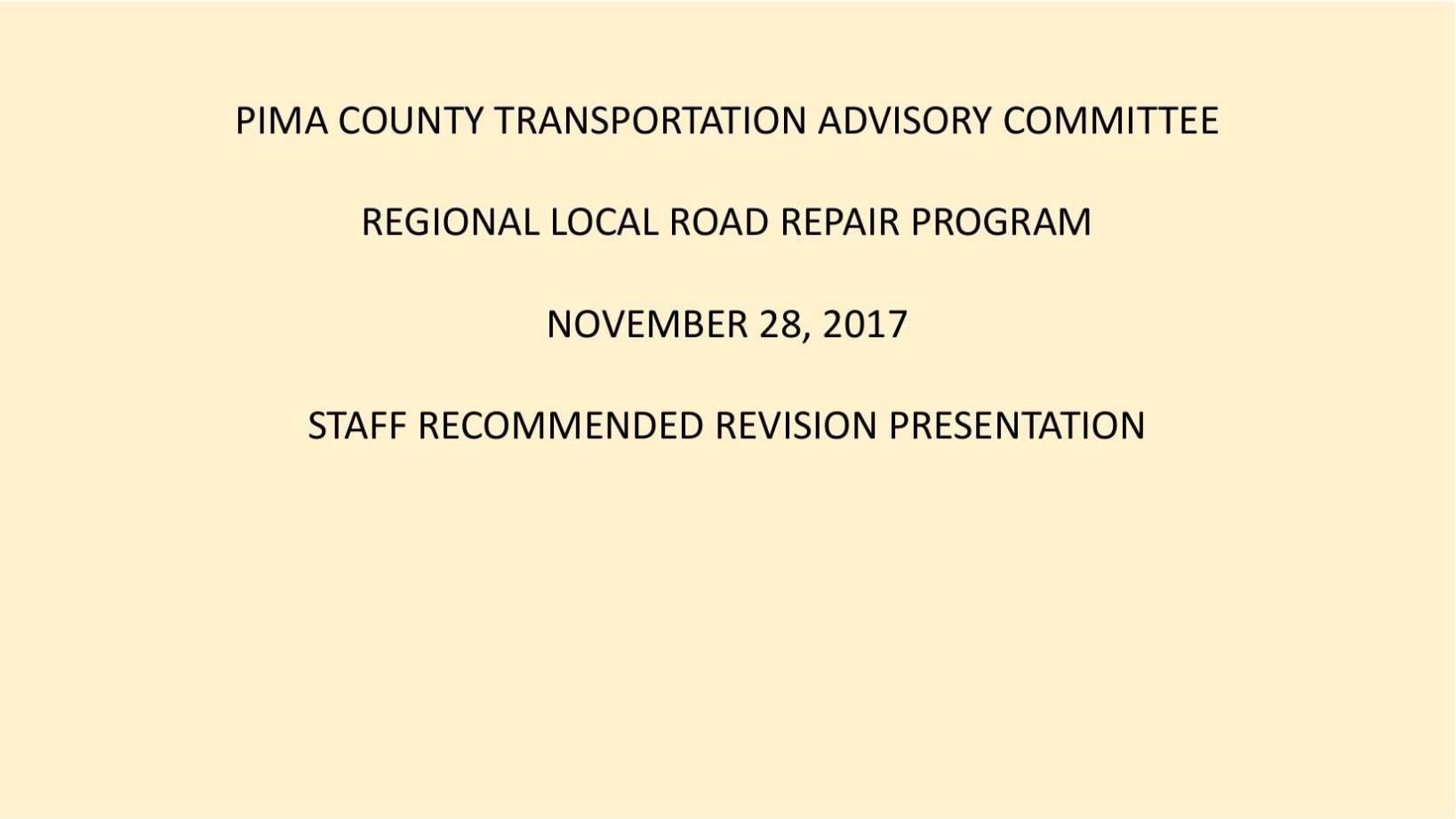 Recommended project list